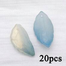 20pcs Glass Frosted Multi-Color Leaf Pendant Jewelry Making DIY Earrings Pendant Various Design Charms For Jewelry Making Bracelets Necklace - Multicolor - View 21