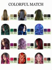 Mini Tape-In Hair Extensions, Real Human Hair, Colorful Invisible Tape-In Hair Extensions, Highlight Color, Party Hair Accessories, Ready To Wear, No Glue Needed, Suitable For Holidays, Festivals, School Supplies, Parties, Weddings, Daily Wear, Suitable For All Women, Girls, Brides - Multicolor - View 11