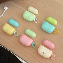 Korean Style Minimalist 5-Color Matte Contrast + Ring Earphone Case Compatible With AirPods Pro 3 New Pro 2 Protective Cover Pro Cute Apple 4 Minimalist 3 Personalized 1/2 Generation Women Earphone Case Protective Cover Spring/Summer Earphone Case/Birthday Gift/Holiday Gift - Multicolor - View 4