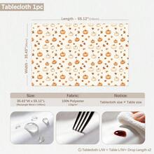 1pc Minimalist Autumn Pumpkin & Maple Leaf Pattern Tablecloth, Stain-Resistant Dining Table Decor, Suitable For Kitchen, Dining Table, Coffee Table, TV Stand, Entryway, Party Holiday Decoration, Home Decor, Autumn Gathering - Multicolor - View 11