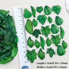 Random 50g Acrylic Dark Green Leaf Pendant Pendant Jewelry Making DIY Earrings Pendant Various Design Charms For Jewelry Making Bracelets Necklace - Green - View 4