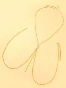 1pc Eight-Pointed Star Thin Body Chain, Multi-Layer Tassel Bikini Accessory, Sexy Long Bikini Chain For Beach Vacation - STL4102 - View 5