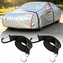 Two-Piece Windproof Protection Belt, With Ratchet Structure, Used As An Elastic Fixing Strap For Car Roof Covers And Vehicle Accessories. - default - View 1