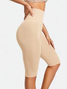 Women's High Waist Tummy Control Seamless Anti-Roll Shaping Shorts - Apricot - View 4