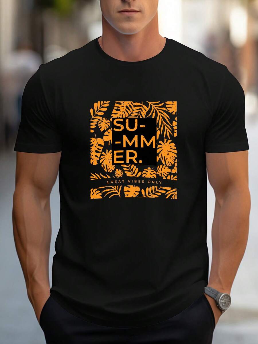 Men T-Shirts - 黑色 - 查看 1