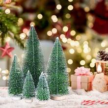 15pcs Artificial Christmas Bottle Brush Trees, 5 Sizes, With Base - Suitable For Holiday Tabletop Decor, DIY Crafts, Plastic Pine Tree Tabletop Decoration, For Christmas, New Year, Winter Party And Handicraft Making - Multicolor - View 3