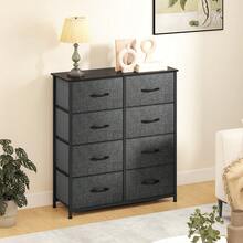 Yitahome Commode, 8 Tiroirs En Tissu Commode Chambre Meuble De Rangement, Cadre En Métal, Pour Chambre à Coucher, Salon, Gris Profond - Màu xám đen - Xem 1