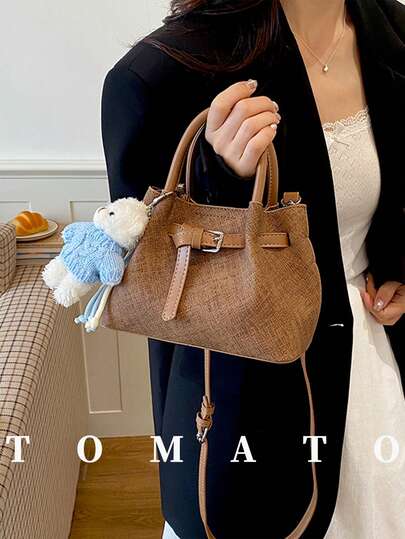 1pc Fashion Women's Handbag, Pleated Vintage Crossbody Bag, Bag-In-Bag Style, No Pendant Included, Solid Color PU Fabric, Can Be Worn As Shoulder Or Crossbody, Daily Use Bag, Suitable For Young Women - Travel, Shopping, Classroom, Dating, Women's Gift, Office, Work, Travel