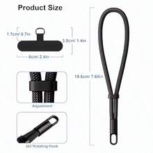 1件通用手機掛繩腕帶，360°可旋轉，斜跨式，附可調節自鎖扣，耐用堅固 - 彩色 - 查看 2