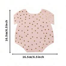 20/40/60 Stück Baby-förmige Einweg-Cocktailservietten, 2-lagig verdickt, hellrosa mit Goldfolie und Polka Dots, geeignet für Babyparty, Gender Reveal Party, ersten Geburtstag und Nachmittagstee für werdende Mütter - Mehrfarbig - Übersicht 6
