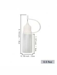 圓形塑膠精密尖頭擠壓瓶 0.51 Oz 可重複使用 無香 手洗適用於 DIY 繪畫、紋身墨水與美甲藝術 - 白色 - 查看 8