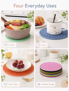 Silicone Heat Resistant Placemat | Kitchen Heat Insulation Pad, Silicone Pot Mat Suitable For Kitchen Countertops, Dining Tables, Hot Pots And Cookware, Easy To Clean And Dry, Multi-Purpose Heat Insulation Pad/Pot Mat, Suitable For Hot Dishes, Outdoor Picnics And Barbecues - View 8