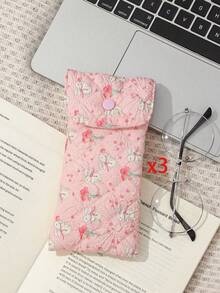 1pc Cute Quilted Eyeglass Pouch, Travel Glasses Storage Bag, Girls Eyeglass Storage Box, Cartoon Fashion Eyeglass Bag, Perfect Protection For Fashion Glasses, Travel Gift - Multicolor - View 28