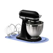 Blue Silicone Mixer Sliding Mat For 4.5-5QT Lift Stand Mixer, Non-Slip Heat Resistant Countertop Protector Pad With 3 Attachment Storage Holders For Kitchen Baking Appliances - Blue - View 8