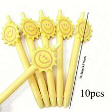 10pcs Sunflower Signature Pens, Back To School & May Day Writing Pens, Multi-Project Retractable Ballpoint Pens, Home Party Small Gift Set - Multicolor - View 11