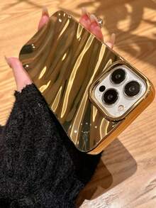 Glitter Glossy Oil For IPhone 14PROMAX Phone Case 13/12/11 Protective Cover 15PROMAX/15PRO/15 - Gold - View 3