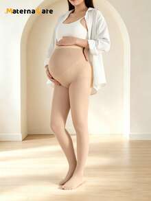 Materna Care 1雙孕婦絲襪 透明柔軟舒適，適合懷孕期間日常居家穿著 - 杏色 - 查看 6