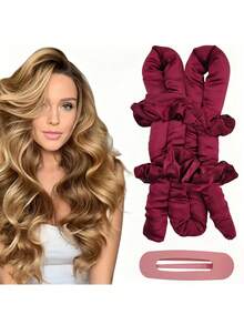 4pcs Heatless Curling Set - Satin Heatless Hair Curlers, Curling Rods, Curl Hair While Sleeping Without Heat, Hair Styling Set, Hair Accessories - Multicolor - View 6
