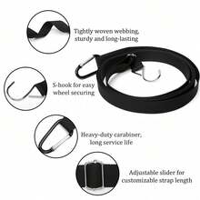 Two-Piece Windproof Protection Belt, With Ratchet Structure, Used As An Elastic Fixing Strap For Car Roof Covers And Vehicle Accessories. - Default - View 2
