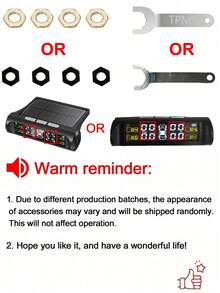 4-Sensor Wireless Tire Pressure Monitoring System (TPMS) Kit With Real-Time Pressure & Temperature Alerts, USB Rechargeable & Solar Powered, Suitable For SUV, MPV, Pickup, Off-Road Vehicles, Low Battery Reminder 300mAh - TY01 - View 12