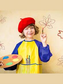 Waterproof Art Smock, Kids Art Aprons Children's Art Smock Long Sleeve With 3 Roomy Pockets (Paints And Brushes Not Included) - Multicolor - View 5