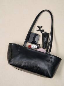 Okurimé 新款時尚腰帶裝飾手提包，適合派對、郊遊、度假、購物和日常使用，可存放硬幣、手機等物品。 - 黑色 - 查看 1