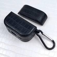 Compatible For AirPods 4 Pro 3 1/2/3 Black Crocodile Pattern Oval Leather Strap With Hook - Black - View 6