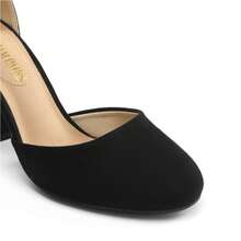 Zapatos de tacón de mujer Hebilla Liso Tira Tobillera Elegante - Negro - Ver 7