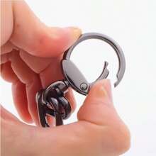 1 buah/2 buah Klip Gantungan Kunci Logam dengan Carabiner Ganda, Pengait Lobster yang Dapat Diputar, Pengait Terbuka, Pengait Lencana ID, Klip Ransel, Gantungan Kunci - MultiWarna - View 7