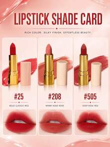 Gucci Matte Lipstick #25, Full Size 3.5g, Sample 1g, Velvet Matte Texture, Smooth & Moisturizing, Highly Pigmented, Long-Lasting & Smudge-Proof, Easy To Apply, Suitable For Beginners - Velvet 25 - View 4