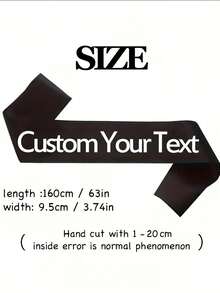 1pc Customized Text Ribbon, DIY Party Sash, Customized Graduation Sash, Suitable For Bachelorette Party And Wedding Ceremony, Solid Color Customizable Name And Blessing, Unique Birthday Gift For Friends And Family - Multicolor - View 3