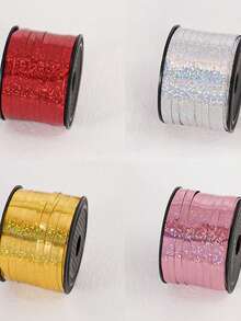 1 Rolle, Roségold Lockenband, geeignet für Geschenkverpackung, Ballonfäden, Hochzeiten, Geburtstage und andere Anlässe glänzende metallische Textur Band, geeignet für Blumensträuße und Blumenverpackungspapier, Valentinstag, Hochzeiten, Geburtstage und andere Anlässe. - mehrfarbig - Übersicht 3