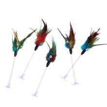 Cat Toy Set, Artificial Feathers, Indoor Cat Toys, Cat Feather Toy With Suction Cup Base, Relieve Boredom - View 10