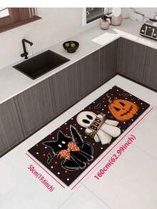 1/2pcs Halloween Kitchen Decor Rug, Cute Ghost Kitchen Rug And Mat, Non-Slip Washable Absorbent Kitchen Accessories Decorative Mat - Multicolor - View 13