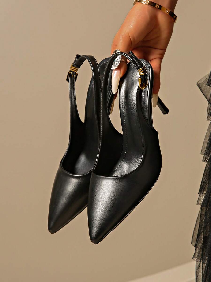 Women's Sexy Fashion Party Wedding PU Leather Back Strap Buckle 9cm Stiletto High Heel Sandals, Spring/Autumn