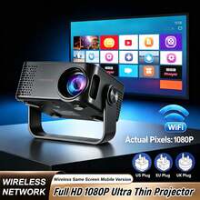 Proyector portátil WiFi 6 Bluetooth 5.0, resolución nativa 720P HD compatible con 4K, proyector inteligente para el hogar, corrección automática de trapecio, compatible con iOS, Android, TV Stick y duplicación de pantalla inalámbrica, equipado con enchufe de alimentación - Multicolor - Ver 2