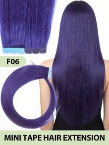 Mini Tape-In Hair Extensions, Real Human Hair, Colorful Invisible Tape-In Hair Extensions, Highlight Color, Party Hair Accessories, Ready To Wear, No Glue Needed, Suitable For Holidays, Festivals, School Supplies, Parties, Weddings, Daily Wear, Suitable For All Women, Girls, Brides - Multicolor - View 31