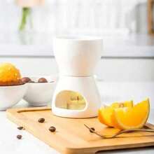 創意迷你陶瓷巧克力 fondue 高級瓷巧克力起司融化鍋 家用廚房工具配件 - 白色 - 查看 1
