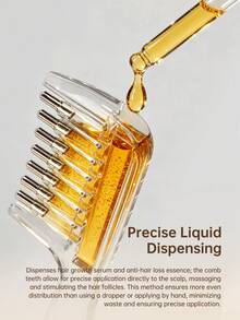 1pc Long Handle Scalp Applicator Comb, Scalp Massager, Transparent Hair Oil Dispensing Comb, Roller Ball Hair Root Liquid Applicator, Essence, Nourishing Liquid, Essential Oil Applicator Comb - Precisely Deliver Liquid Or Oil To Hair Roots - Comb - View 8