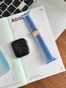 1pc Boys Girls Nylon Watch Band, Elastic Sport Band, Diamond Pattern Two-Tone Magnetic Buckle Woven Strap, Compatible With AppleWatch Series SE/1/2/3/4/5/6/7/8/9 Ultra 40mm 41mm 42mm 44mm 45mm 49mm All Sizes, Fashionable Smart Watch Accessory, Hot New Birthday Gift Back To School - Multicolor - View 21