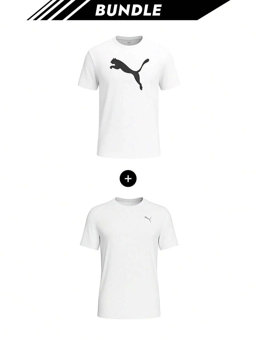 [حزمة] قميص تدريب رجالي Puma Teamrise أبيض + تي شيرت أداء رجالي SUEDE FADED أبيض - أبيض - مشاهدة 1
