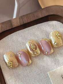 5 Peças Novos Encantos de Arte de Unhas com Strass Estrela Dourado & Prata Estrela de 8 Pontas Acessórios de Unhas de Liga de Strass Vestíveis Decoração de Unhas Estilo Coreano & Japonês Qualidade de Salão de Unhas - Multicolorido - Visão 2