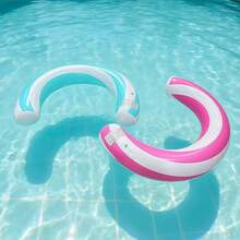 1PC Inflatable Candy-Shaped U-Float – Thickened PVC Striped Arc Pool Float. Perfect For Pool Parties, Beach Fun, And Water Relaxation – Sturdy, Colorful, And Great For All Ages! - 1pc - View 3