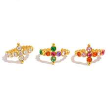 Frminee 3pcs/1pc 18k Gold Color Women's Cross Stainless Steel Open Ring, Luxury Waterproof Women's Jewelry Accessory, Suitable For Daily Wear - Multicolor - View 9