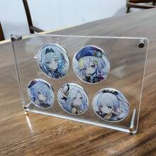 Anime Character Badge Acrylic Display Stand, Suitable For 58mm Badges, Multiple Styles To Choose From, Highly Transparent, Dustproof And Thickened, Can Be Used For Anime Merchandise And Series Badge Display Bricks - Black and White - View 8