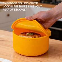 Round Silicone Food Storage Containers With Lids Set, Microwave Lunch Box For Office Workers, Airtight Leak-Proof Fruit And Baby Food Storage Bowls - Multicolor - View 6