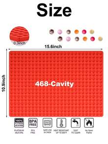 468 Ultra-Porous Round Hole Silicone Mold 3 Pieces Set, Red Full-Sheet Round Hole Silicone Mat, 3 Pieces Set (Mold + Dropper + Scraper), High-Temperature Resistant Dense Small Round Bead Integrated Silicone Mold Suitable For Mini Chocolate Beans, Pet Snack Pellets, Dried Meat Pellets, Aromatherapy Small Round Wax, Cold-Process Mini Handmade Soap, BBQ Oil-Draining Mat, Party Candy, Baby Complementary Food Melting Beans - Multicolor - View 8