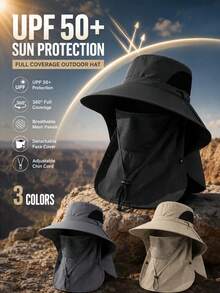 1pc Unisex Sun Protection Face Mask Hood Hat Neck Warmer All-In-One UV Protection Cycling Mask, Suitable For Daily Outings, Spring Trips And Travel Ski Masks - Multicolor - View 1
