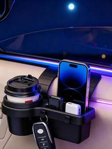 1PC Multifunctional Car Storage Box With Cup Holder, Drink Holder, Side Door Window Phone Slot And Hanging Storage Rack, Durable ABS Material, Easy Installation, Space-Saving Design For Vehicle Organization - Multicolor - View 6