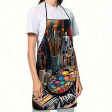 1 Pack Of Multi-Color Artist Workbench Paint Palette, Paint Color Printing Apron, With A Retro Art Studio Style. Suitable For Birthday Gifts For Painters, Art Classes, Craft Parties And All-Year-Round Use In The Studio.. - Multicolor - View 4